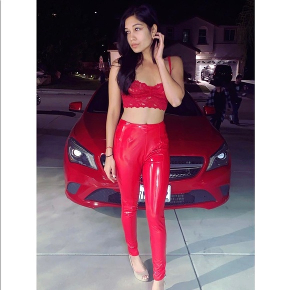 Red Leather Pants - Picture 1 of 1